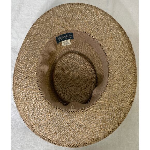 SCALA Tan Beige Brown Straw Hat Size L/XL - Picture 6 of 7